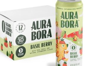 Basil berry Herbal Sparkling Water by Aura Bora
